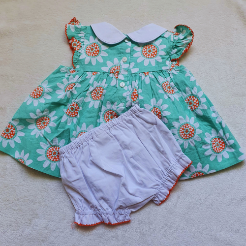 Robe à motif Tournesol avec sa petite culotte Noumounest ™
