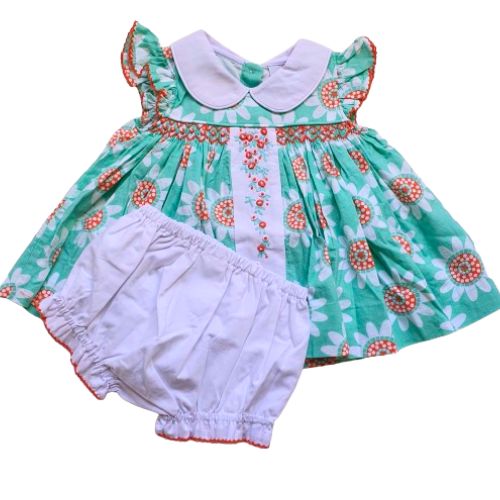 Robe à motif Tournesol avec sa petite culotte Noumounest ™