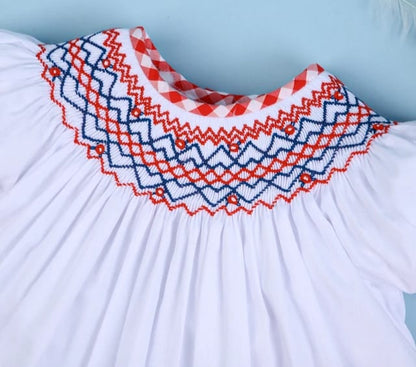 Ensemble géométrique élégant smocké blouse + petite culotte Noumounest ™